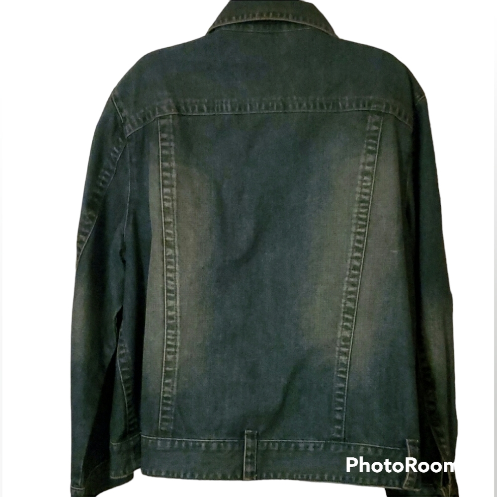 Jeanology Denim Plus Size Jacket Size 20W 100% Cotton Distressed Denim - Picture 2 of 3